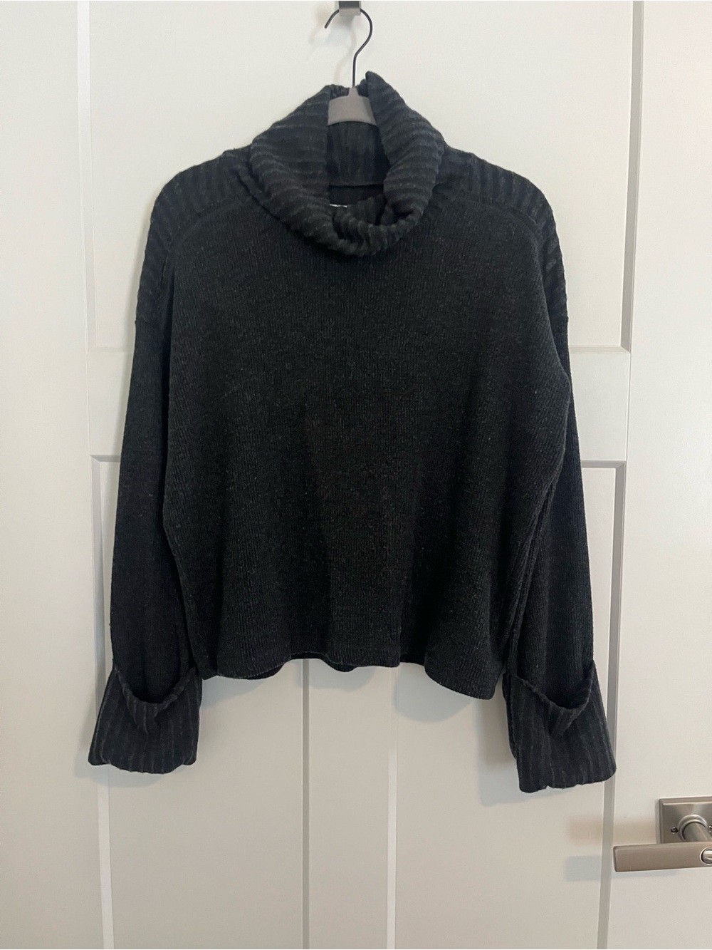 Women's dark grey cowl neck Knit Sweater